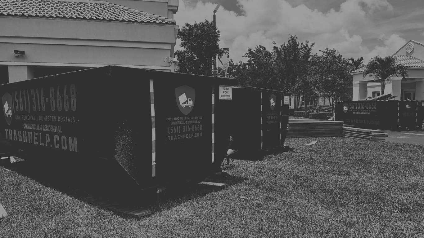 TrashHelp roll-off dumpster on site